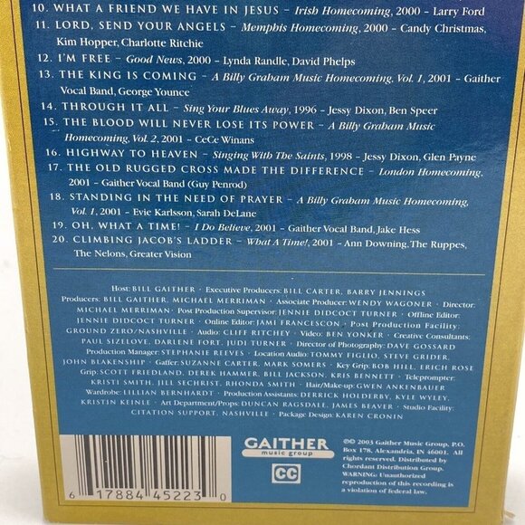 Lot 3 Bill Gaither's VHS Tapes 20 Favorite Songs Encore Down By‎ The Tabernacle - Picture 10 of 16